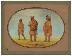 Dois Guerreiros Weeah e uma Mulher de George Catlin