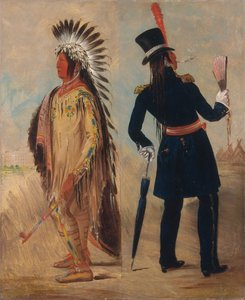 Wi-jún-jon, cabeça de ovo de pombo A luz indo e voltando de Washington, 1837-1839. de George Catlin