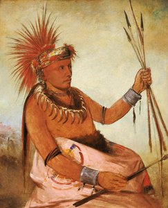 Wos-cóm-mun, Busy Man, a Brave, 1832. de George Catlin