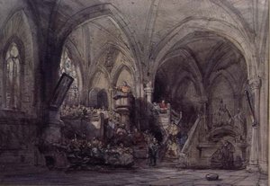 Interior, de, um, igreja, espanha de George Cattermole