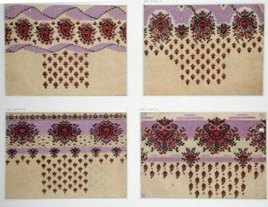 Desenhos de tecido para Paisley Shawls, c.1871 (guache sobre papel)