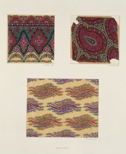 Projetos de tecido para xales Paisley, c.1871