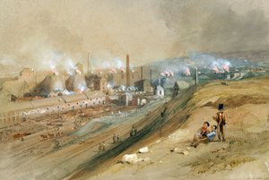 Dowlais Ironworks (aguarela sobre papel) de George Childs