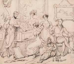 Um Grupo Familiar em torno de um Piano de George Chinnery