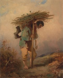 Um homem a transportar galhos de George Chinnery