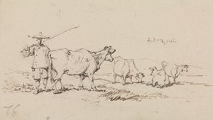 Um Camponês com Gado de George Chinnery