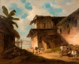 Cena da vila de Bengala, 1821. de George Chinnery