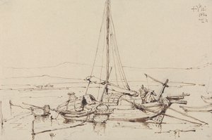 Barcos chineses, 1834 de George Chinnery