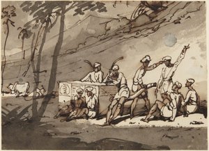 Forno de campanha e figuras de George Chinnery