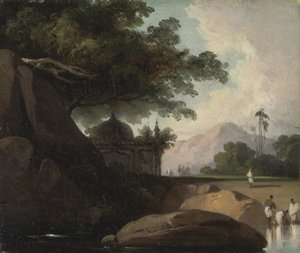 Paisagem indiana com templo de George Chinnery