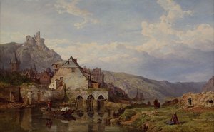 Uma vista de Bouvignes no Meuse