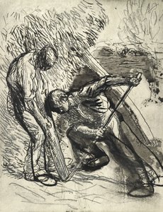 Prender o Rick, c.1900 (lápis, caneta e tinta sobre papel) de George Clausen