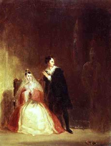 Hamlet e Gertrudes com o Fantasma, Acto III Cena 4 de "Hamlet" (óleo sobre tela)