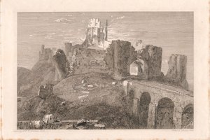 Castelo de Corfe, Dorsetshire de George Cooke