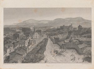 O Fórum Romano a partir da Torre do Capitólio de George Cooke