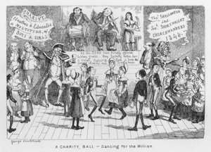 Um Baile de Caridade, Dança para o Milhão (gravura) de George Cruikshank