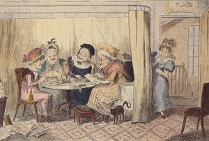 "Um junto curioso de elfos ou ouvintes caluniadores raramente ouve bem de si", 1835 de George Cruikshank