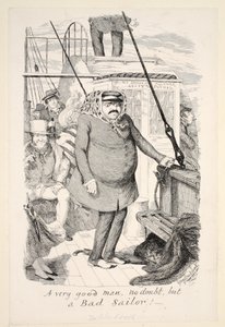 Um homem muito bom, sem dúvida, mas um Bad Sailor !, pub. 1845 de George Cruikshank