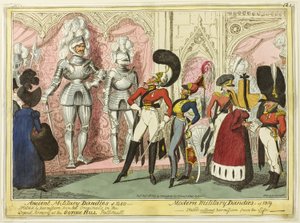 Dândis militares antigos e modernos de 1450 de George Cruikshank
