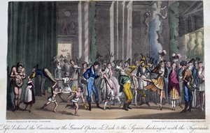 Nos bastidores da Ópera - em "Life in Paris", de David Carey, Londres de George Cruikshank