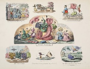 Bonnet Building, pub. 1828 (gravura colorida à mão) de George Cruikshank