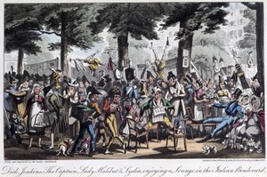 Boulevard des Italiens - em "Life in Paris" de David Carey, Londres de George Cruikshank