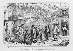 Museu Britânico 2043, Curiosidades do Tempo Antigo (gravura) de George Cruikshank