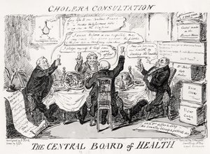 Consulta de cólera no Conselho Central de Saúde, publicado em 27 de fevereiro de 1832 de George Cruikshank