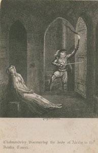 Cholmondeley descobrindo o corpo de Alexia de George Cruikshank