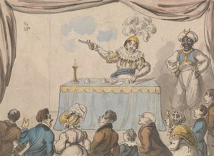 Conjurador com Pistola e Cartões de George Cruikshank
