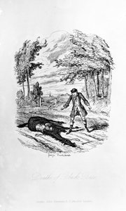 Morte de Black Bess, ilustração de &39;Rookwood&39; por William Harrison Ainsworth, publicado em 1836 de George Cruikshank