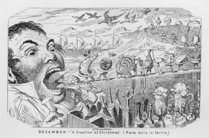 Dezembro, Uma andorinha no Natal (gravura) de George Cruikshank
