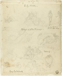 Esboços iniciais para Falstaff, Sonho de uma Noite de verão de George Cruikshank
