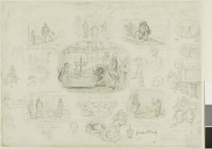 Modas e Sustos de 1829 (reto); Anjos sempre brilhantes e justos (verso) de George Cruikshank