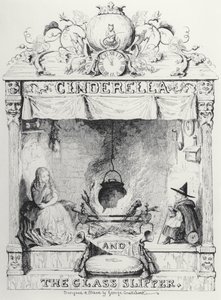 Frontispício de Cinderela e o sapatinho de cristal por Charles Perrault de George Cruikshank