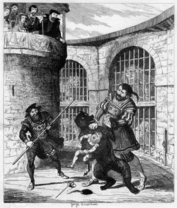 Gog libertando Xit do urso na Lions Tower, 1840 de George Cruikshank
