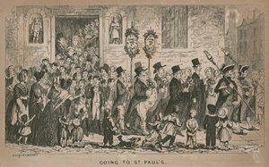 Indo para a Catedral de São Paulo, Londres de George Cruikshank