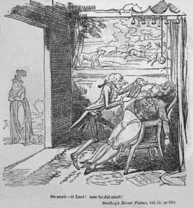 Ele cheirava - ó Senhor! Como ele cheirava !, c1820. de George Cruikshank