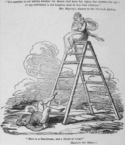 Aqui está um cavalheiro e um amigo meu !, c1820. de George Cruikshank