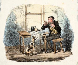 Esperança (gravura colorida à mão) de George Cruikshank