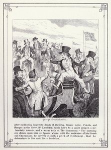 Ilustração para O Livro dos Solteiros, ou O Progresso do Sr. Lambkin (Gent) (gravura) de George Cruikshank