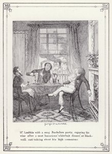 Ilustração para O Livro dos Solteiros, ou O Progresso do Sr. Lambkin (Gent) (gravura) de George Cruikshank