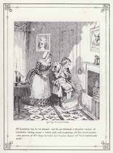 Ilustração para O Livro dos Solteiros, ou O Progresso do Sr. Lambkin (Gent) (gravura) de George Cruikshank