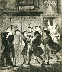 Jack Sheppard enganando Shotbolt the Gaoler, ilustração de 