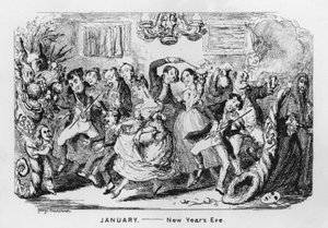 Janeiro, Véspera de Ano Novo (gravação) de George Cruikshank