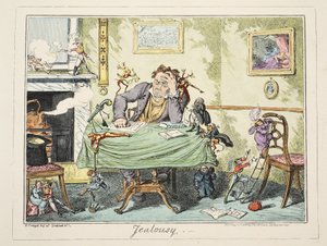 Ciúme, pub. 1835 (gravura colorida à mão) de George Cruikshank