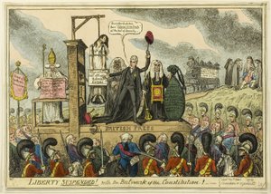Liberdade suspensa! Com o baluarte da Constituição! de George Cruikshank