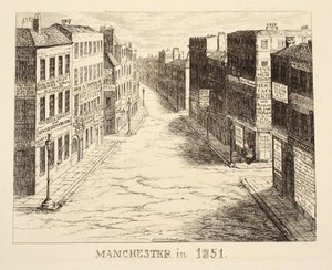 Manchester em 1851, a partir de 1851 ou As Aventuras do Sr. e Sra. Sandboys e família que vieram até Londres para se divertir e ver a Grande Exposição, pub. 1851 de George Cruikshank