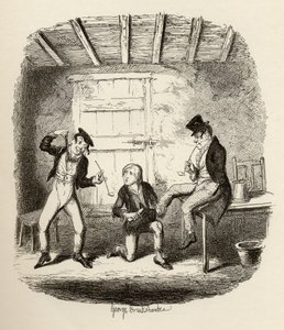 Mestre Bates explica um tecnicismo profissional, de "As Aventuras de Oliver Twist", de Charles Dickens (1812-1870) 1838, publicado por Chapman und Hall, 1901 de George Cruikshank