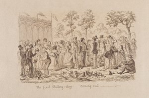 Mayhews Grande Exposição de 1851: The First Shilling Day - Coming Out, 1851 de George Cruikshank